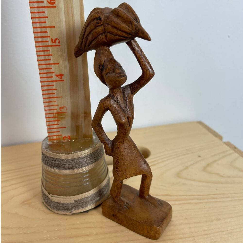 Hand Carved African Wooden Figurine Folk Tribal Art